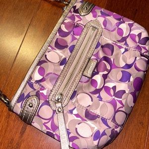 vintage purple coach cross body bag